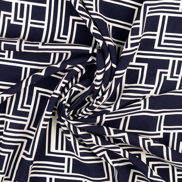 viscose woven fabric navy 