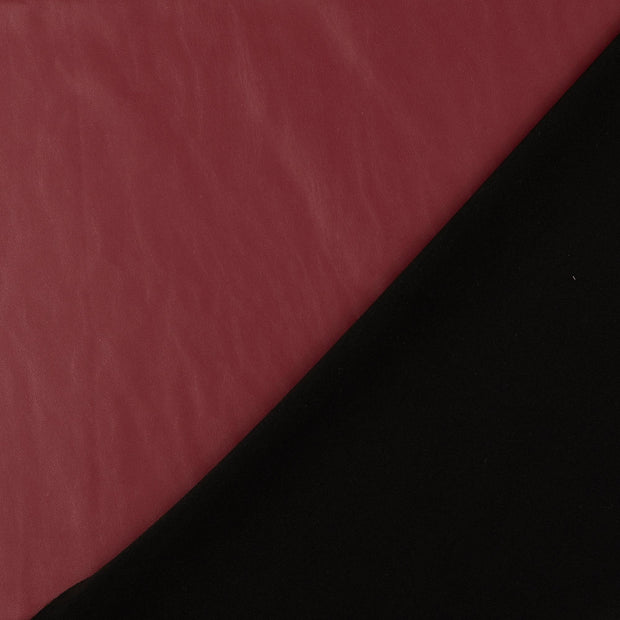 imitation of leather fabric bordeaux coated 