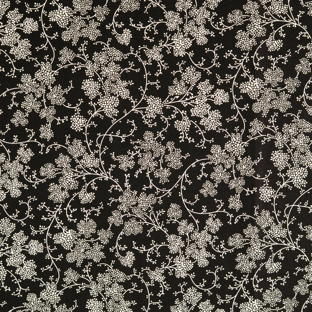 poplin fabric flower black