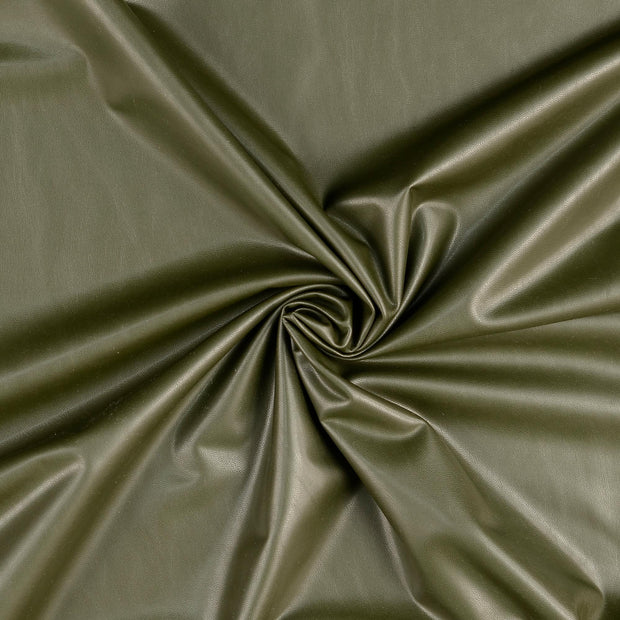 imitation of leather fabric olive solid 